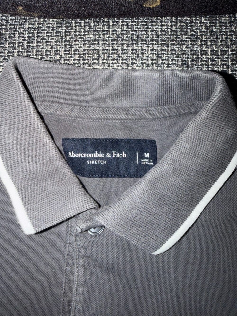 Abercrombie & Fitch Gray Polo with White Trim - Picture 4 of 4